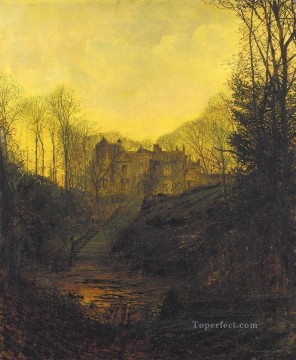 秋の都市風景のマナーハウス ジョン・アトキンソン・グリムショー Oil Paintings